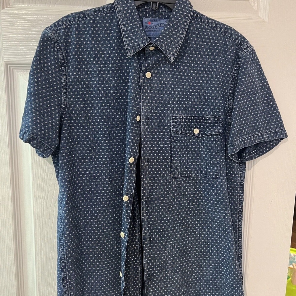 Lucky Brand Blue Patterned Men's Shirt
